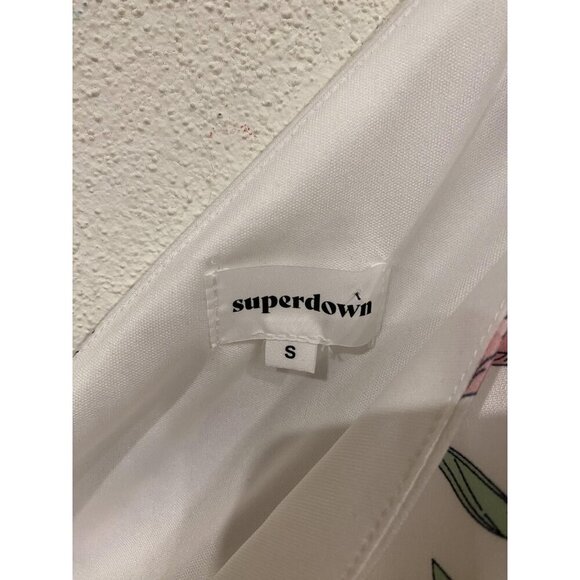 Superdown Essie Dress Womens Small White Floral One Shoulder Mini Party Cocktail - Picture 3 of 5